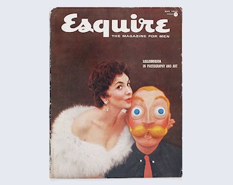 Rivista vintage ESQUIRE, edizione britannica, maggio 1955, Gina Lollobrigida