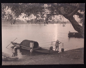 Vintage gelatin silver print 'INDOCHINA RIVER SCENE', c.1930