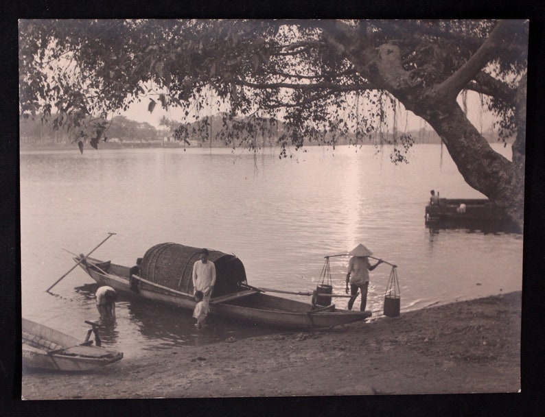 Vintage gelatin silver print 'INDOCHINA RIVER SCENE', c.1930 image 1