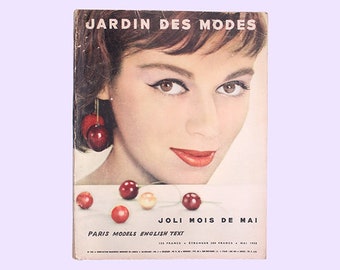 Vintage JARDIN DES MODES magazine, English Language version, May 1958, Frank Horvat, Givenchy,