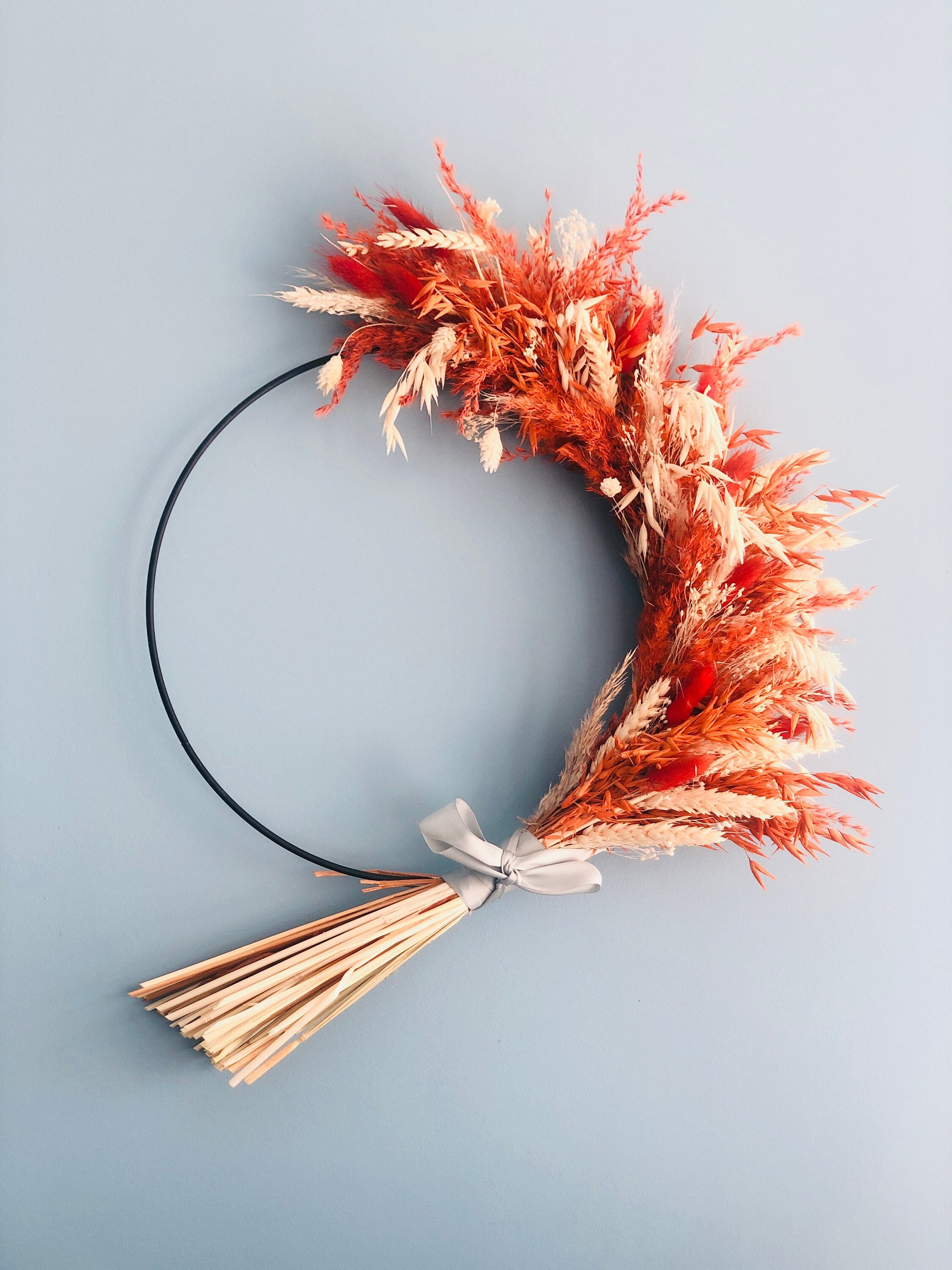 Boucle de Couronne Fleurs Séchées - Délicieux Art Mural Pour Votre Décoration Intérieure