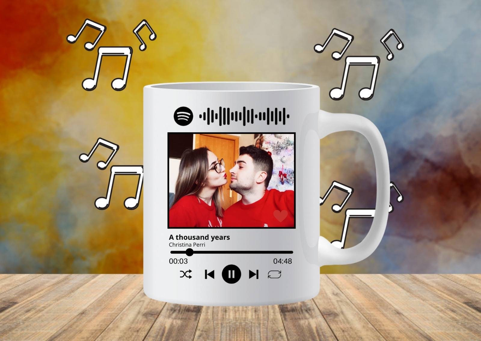 Taza de café Spotify Taza personalizadas San Valentin Spotify Scan Code  Personalizado Spotify Music Displayer Regalo de taza personalizado -   México