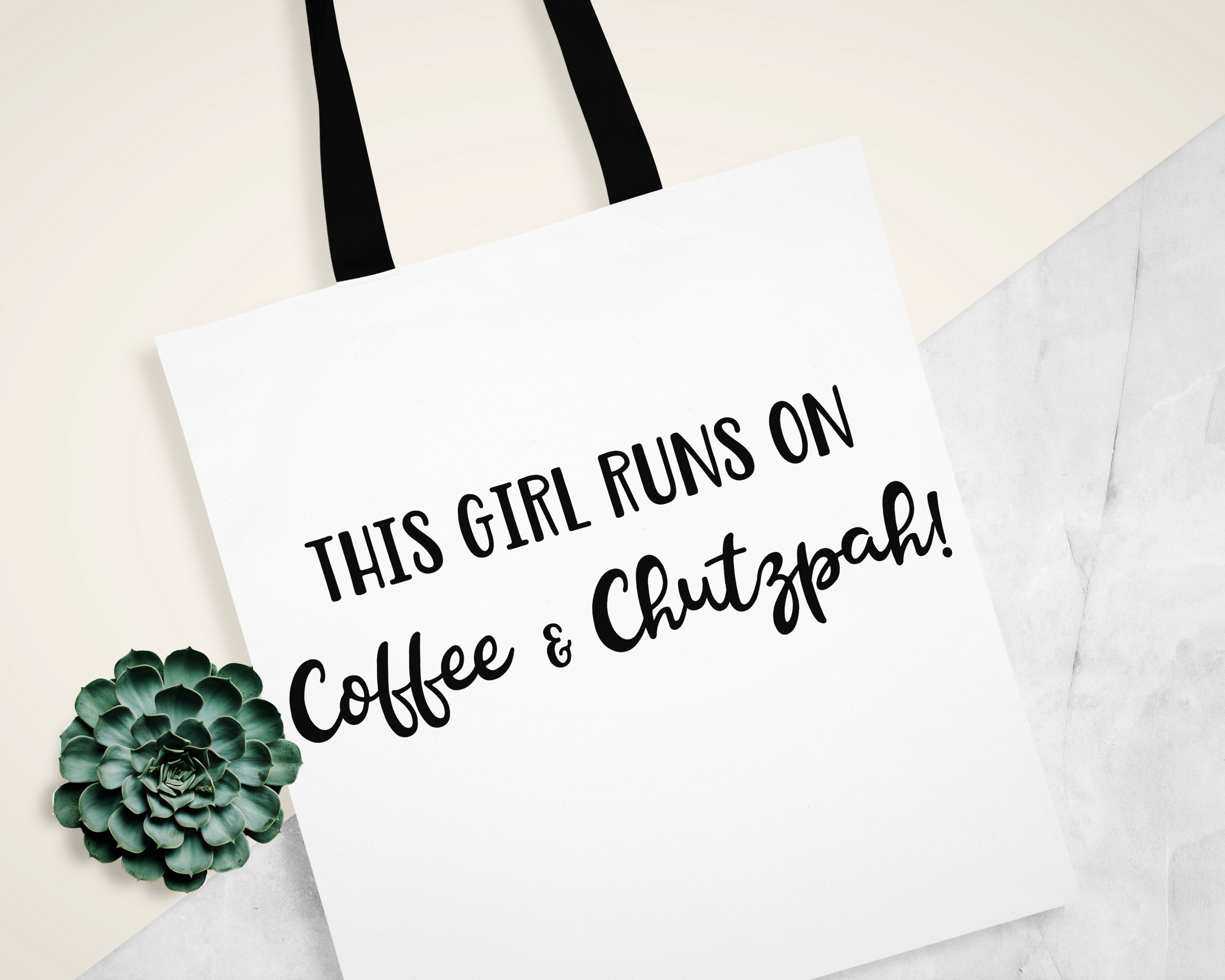 This Girl Runs on Coffee and Chutzpah T-bottom Makeup Pouch 