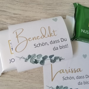 Banderuola al cioccolato con nome | Modello personalizzabile per regalo ospite | Banderuola al cioccolato per comunione, battesimo, matrimonio, celebrazione PDF