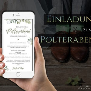 Invitación a despedida de soltero digitalmente personalizable | Plantilla de tarjeta electrónica de WhatsApp despedida de soltero | Tarjeta de invitación para celular