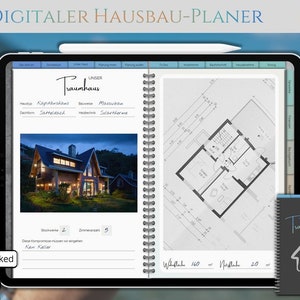 Hausbau-Planer digital | Bautagebuch, digitaler Hausbauplaner Goodnotes, Noteshelf, Xodo, ... | Baubuch für Bauherren PDF