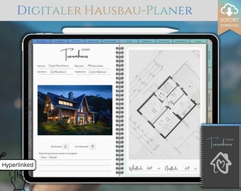 Pianificatore di edifici domestici digitali | Diario di costruzione, pianificatore digitale di case Goodnotes, Noteshelf, Xodo, ... | Libro di costruzione per costruttori PDF