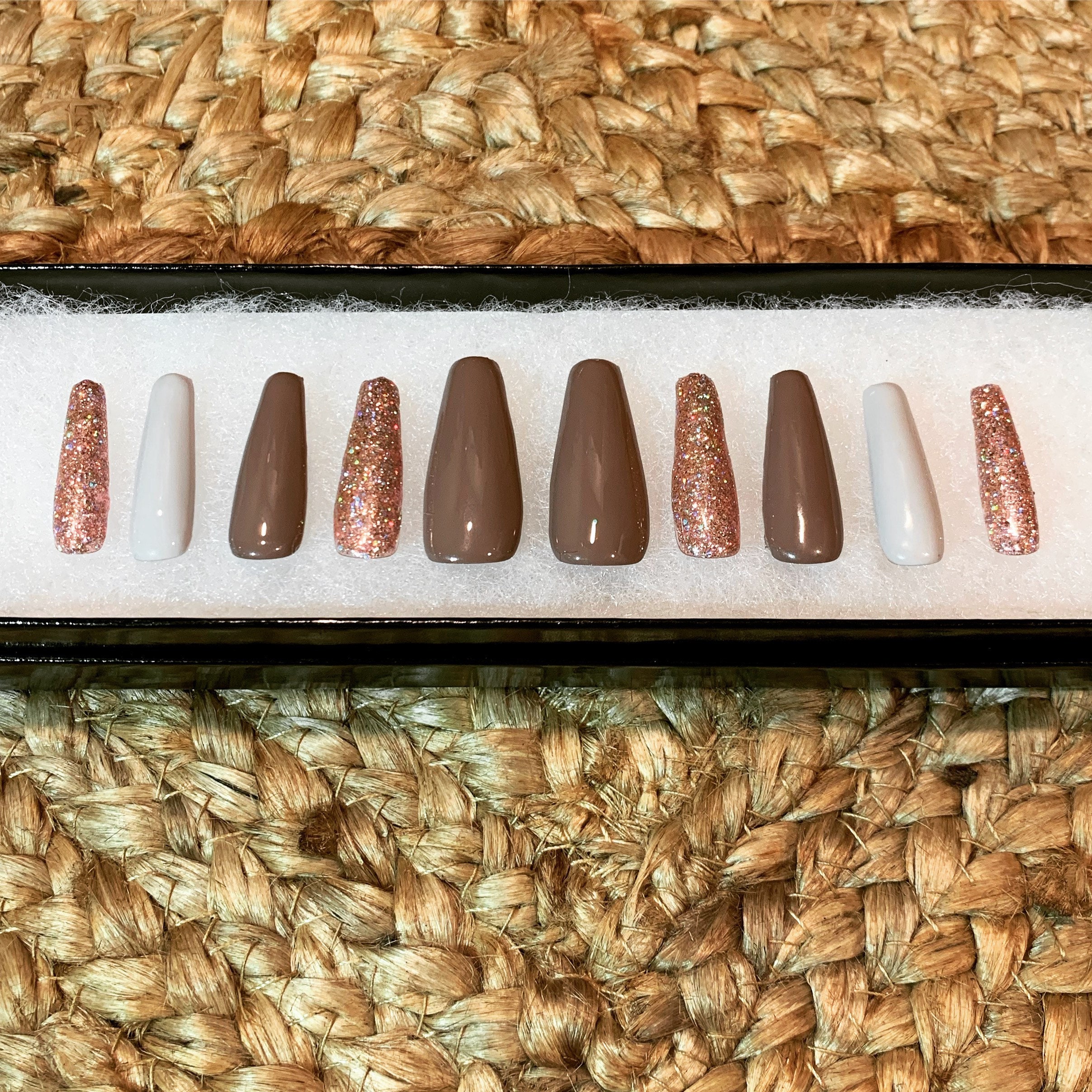 Fall Nails With Rose Gold and Brown Accents. - Etsy