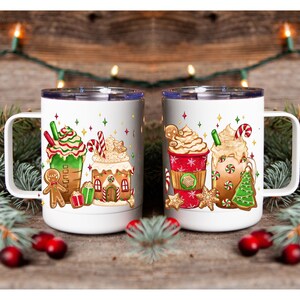 Custom coffee cup, gingerbread coffee mug, holiday coffee cup, hot chocolate mug, coworker gift, friend gift, stocking stuffer, holiday gift