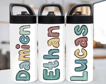 Kid's school water bottle, boy's water bottle for school, backpack water bottle, personalized water bottle, kid custom water bottle for bag