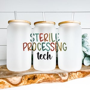Sterile processing tech frosted glass tumbler, sterile processing tech iced coffee glass