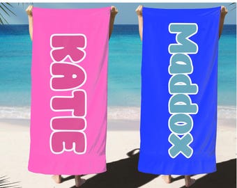 Personalized Beach Towel, Girl's Trip Beach Towel - Custom, Monogrammed Swim Towel, Vacation Essential, Pool Towel, Summer Gift