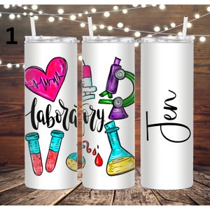 Lab tech personalized tumbler, laboratory technician tumbler gift, personalized lab technician tumbler, custom laboratory tech tumbler