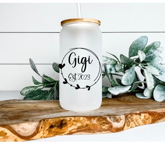 Custom Grandma Coffee Glass Cup With Bamboo Lid and Glass Straw, Gift for  Grandma, Mothers Day Gift, Birthday Gift for Mom and Gigi 