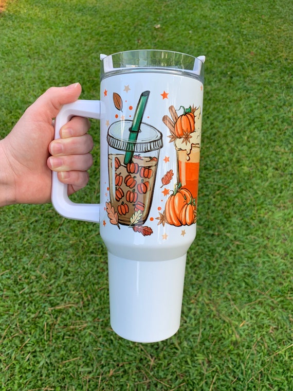 Fall Pumpkin 40 Oz Quencher, 40oz Tumbler With Screw on Lid and a