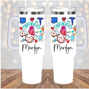 Cardiology 40oz tumbler, Cardiology 40oz tumbler with lid and straw, Personalized Cardiology tumbler, Cardiologist gift idea, cardiology cup