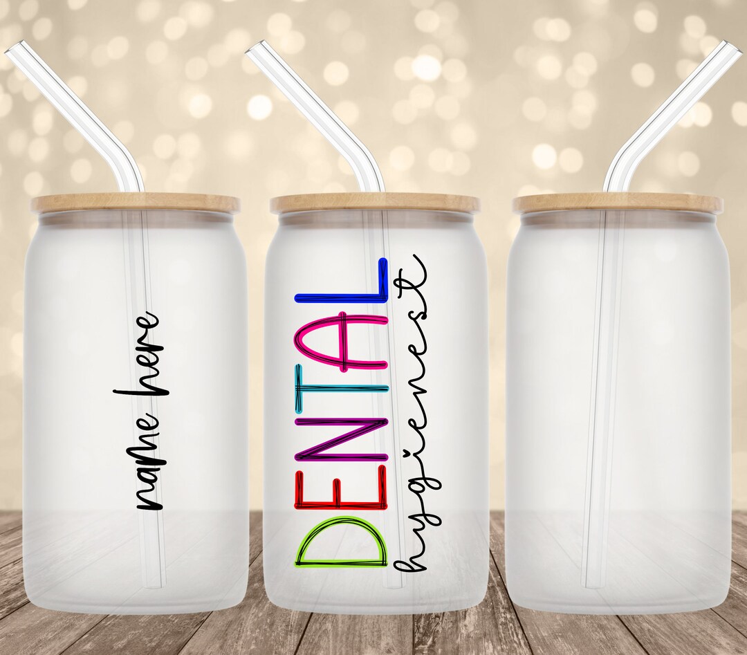 Dental Hygienist Iced Coffee Glass, Dental Hygienist Frosted Glass