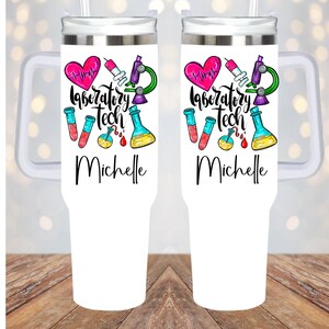 Lab tech personalized tumbler, laboratory technician tumbler gift, personalized lab technician tumbler, 40oz custom laboratory tech tumbler