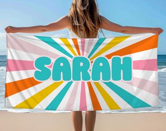 Personalized Beach Towel, Girl's Trip Beach Towel - Custom, Monogrammed Swim Towel, Vacation Essential, Pool Towel, Summer Gift