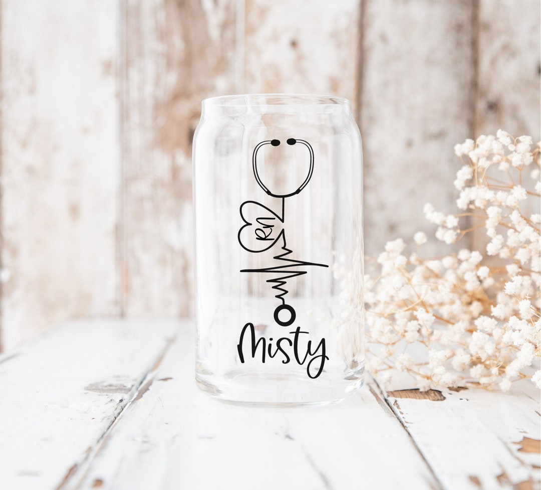Nurse Tumbler, Nurse Gift, RN Tumbler, RN Frosted Glass Tumbler, Nurse
