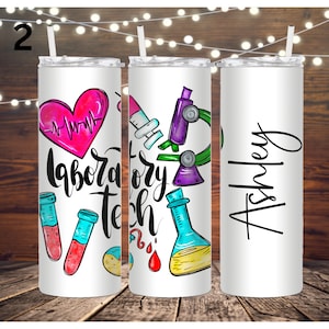 Lab tech personalized tumbler, laboratory technician tumbler gift, personalized lab technician tumbler, custom laboratory tech tumbler