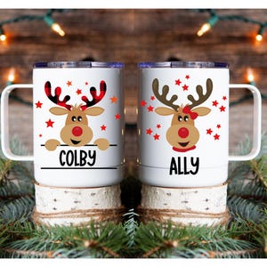 Kids hot chocolate mug, Christmas coffee mug, kids camp mug, personalized camp mug for kids christmas coffee cup, kids coffee mug with lid