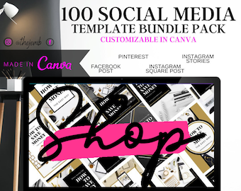 Pacote de 100 modelos de negócios do Canva Modelos do Canva Conteúdo do Canva