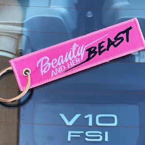 La belle et sa bête ! Porte-clés femme pour motos, scooters, voitures et cadeaux