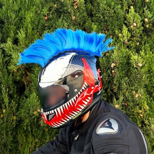 Blue Helmet Mohawk Etsy
