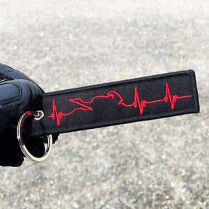 Biker Heartbeat Key Tag for Motorcycles, Scooters, Cars & Gifts