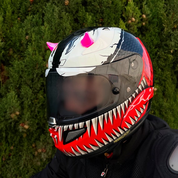 Cuernos casco de moto Rojo - Etsy España