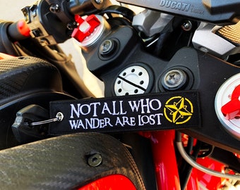 Not All Who Wander Are Lost Key Tag for Motorcycles, Scooters, Cars & Gifts