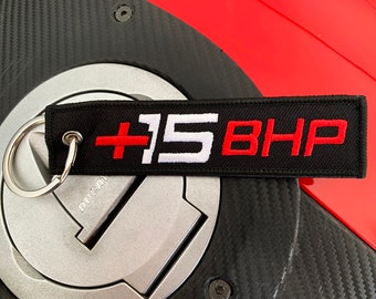 Plus 15 Horse Power Key Tag Keychain Lanyard for Motorcycles, Scooters, Cars & Gifts