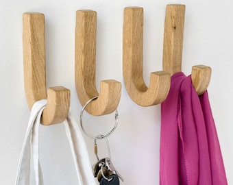 Simple wooden hook for clothes or towels for the home, new design, oak towel hook, scandi style, wall hook for the hallway