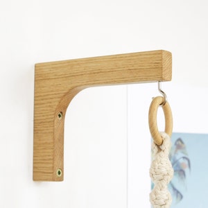 Wall Planter Holder, Wood Plant Hook, Wall Hook, holder for macrame planters, bracket for indoor plants - Natural