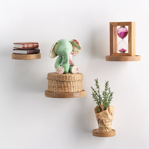 Small Round Shelf Plant Shelf Wall Plant Holder Floating Etsy UK