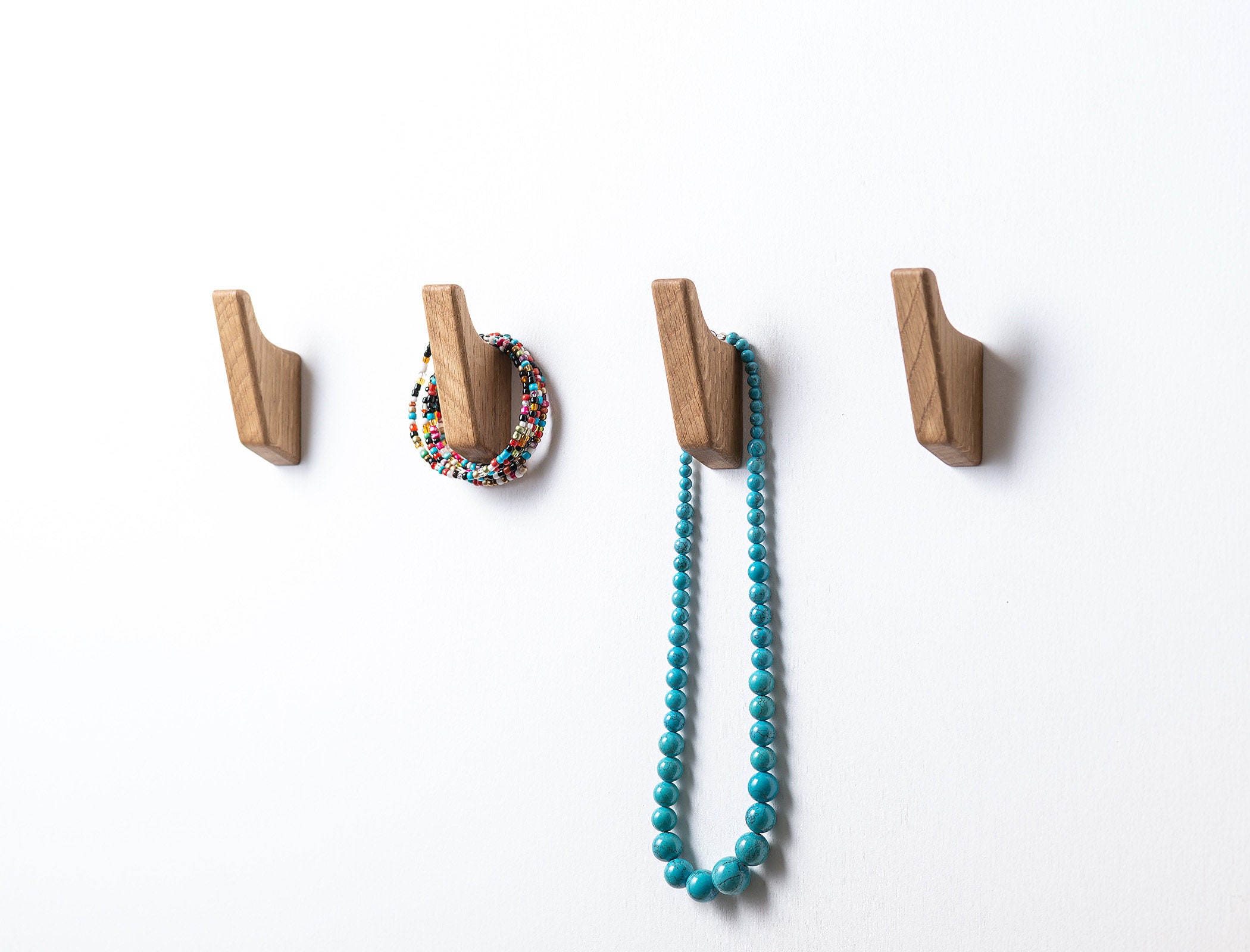 Oak Wood Wall Hooks Coat Hooks Etsy