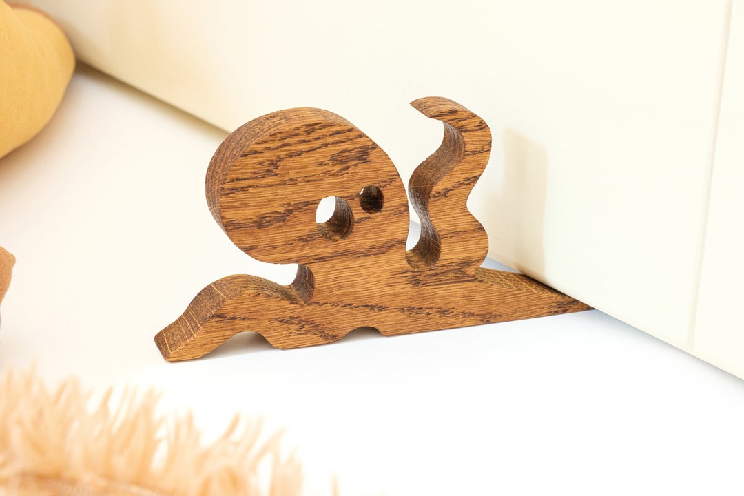 Wooden Octopus Door Stopper, Oak Door Stop, Wooden Door Stop, Funny