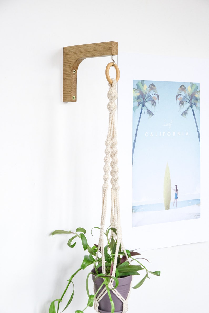 Wall Planter Holder Wood Plant Hook Wall Hook Hat Rack Etsy