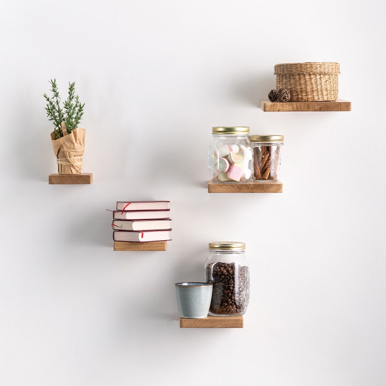 Wooden Floating Square Shelf Plants Books Keys Candles Etsy