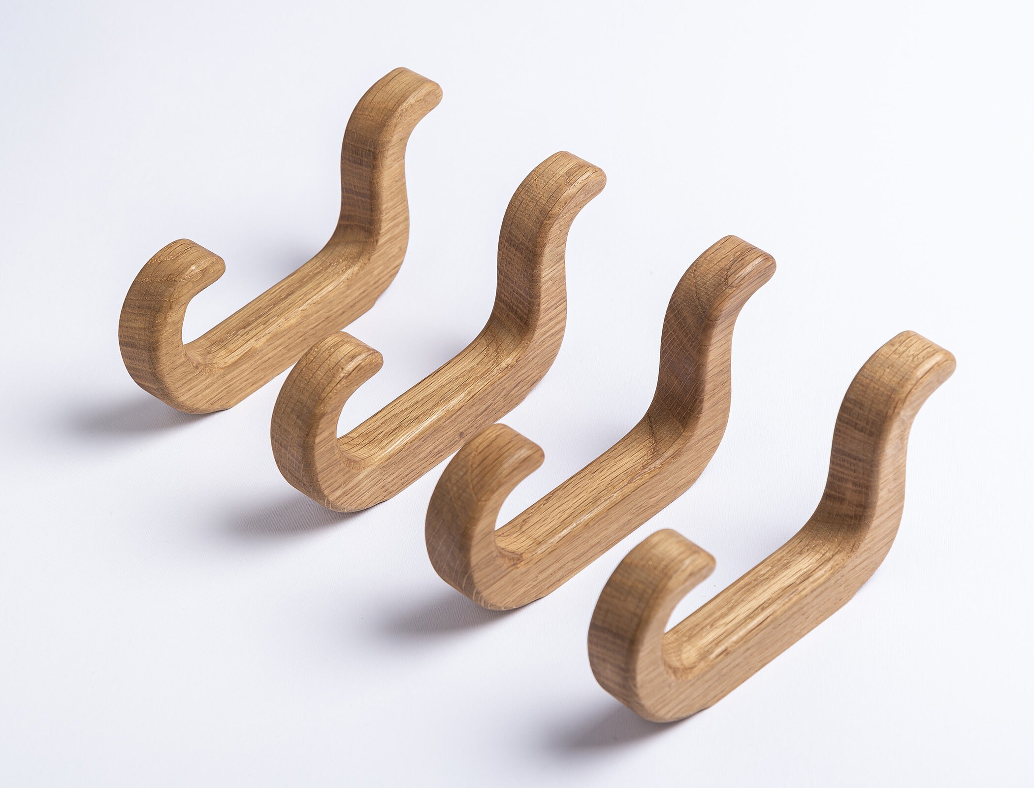 Coat Hooks Natural Oak Wood Wall Hooks Perfect for Hanging Etsy
