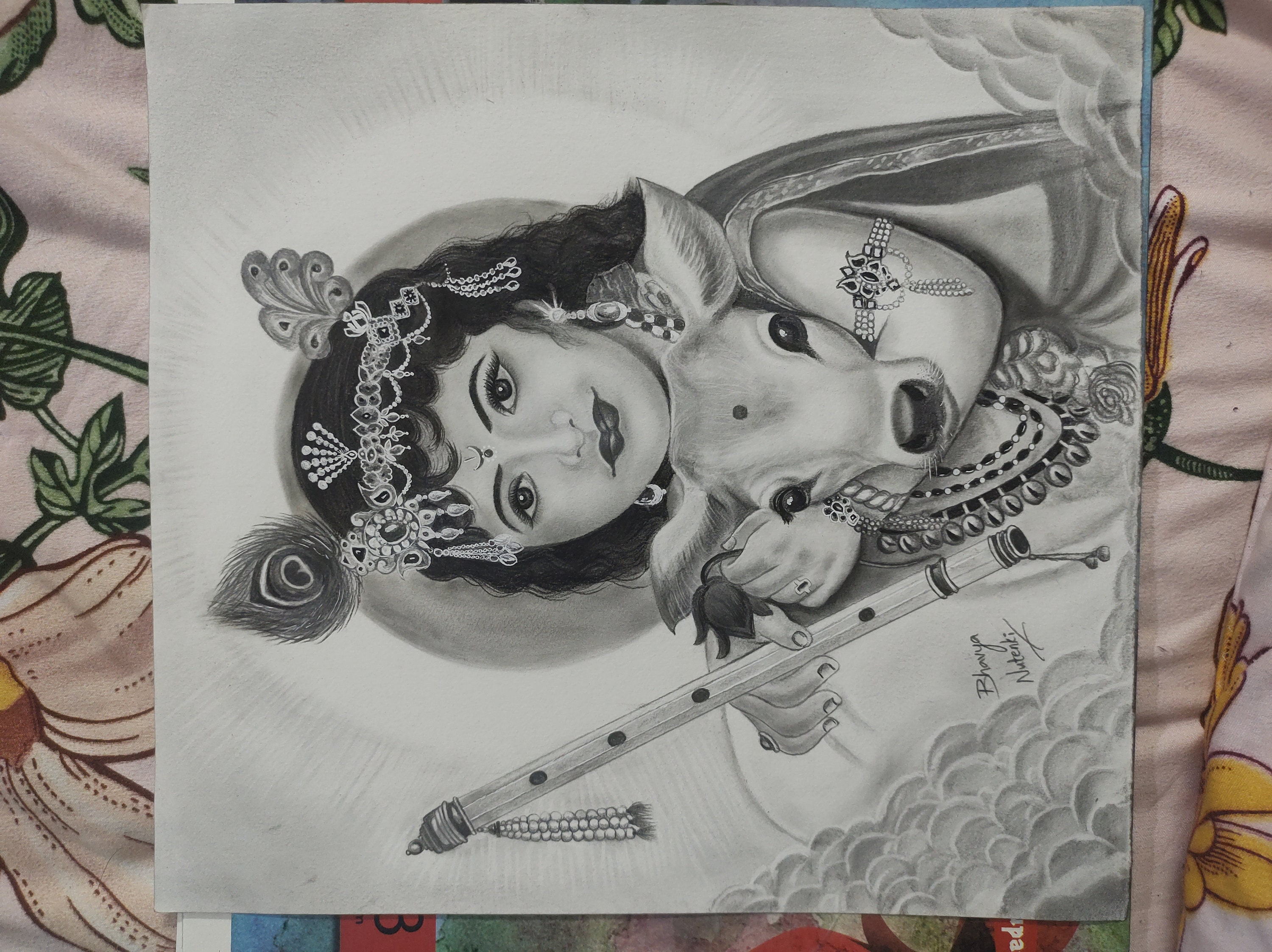 Krishna Portrait Pencil Sketch of Little Krishna Religious Painting Krishna Wall Art Krishna Art Etsy UK