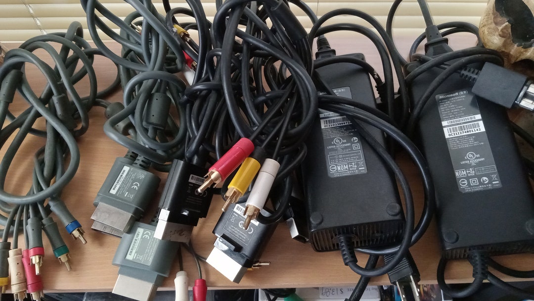 Xbox 360 Cables 360 Slim AV & Power Cables Original Xbox 360 Etsy