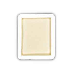 May include: A single, square, cream-colored eyeshadow compact in a white plastic container.