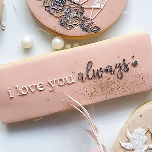 Valentines Reverse Embosser - I Love You Always Reverse Embosser Stamp - Rectangle Shape