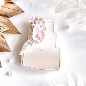 Gestufte Hochzeitstorte Reverse Embosser & Cookie Cutter Set - Keks / Kuchendekorationswerkzeug für Bäcker