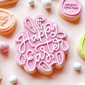 イースターエンボッサースタンプ | ハッピーイースターバニーシェイプ | リバースエンボッサー＆クッキーカッターセット