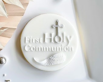 First Holy Communion Embosser Stamp - Reverse Fondant Embosser -  First Holy Communion Cake Decor