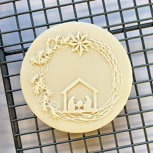 Weihnachtlicher Reverse Embosser Stempel - Krippenkranz Embosser