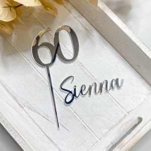 Age Cake Topper and Name Charm Set | Personalised Acrylic Cake Topper | Birthday Cake Decorations | Baking Accessories